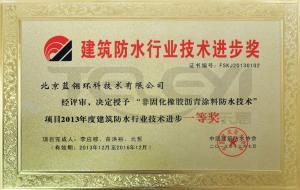 2013建筑防水行業進步獎