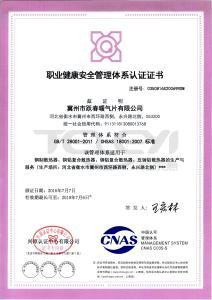 職業(yè)健康體系榮譽(yù)證書