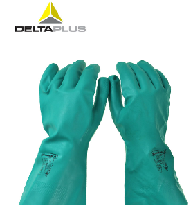 代爾塔丁腈手套勞保工作耐酸堿防化食品級 耐磨防油內襯里硅膠面