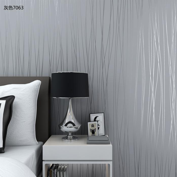 月光森林纯色线条无纺布卧室客厅壁纸